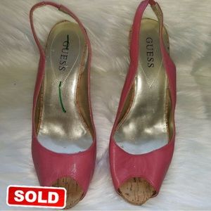 GUESS SLINGBACK OPEN TOE HIGH HEELS SIZE 8.5